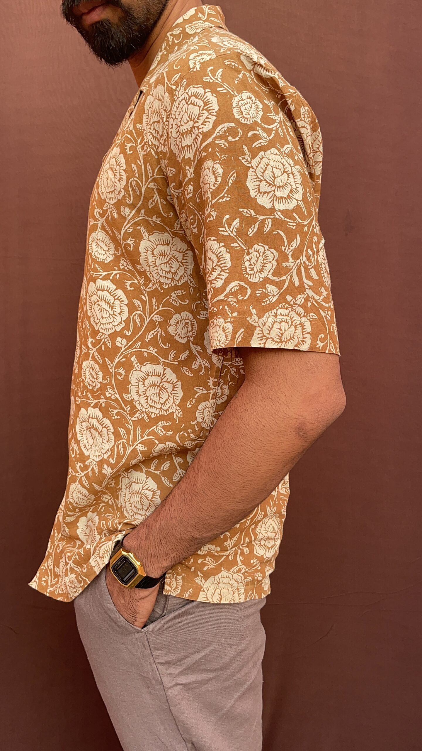 Mustard yellow floral shirt - Image 3