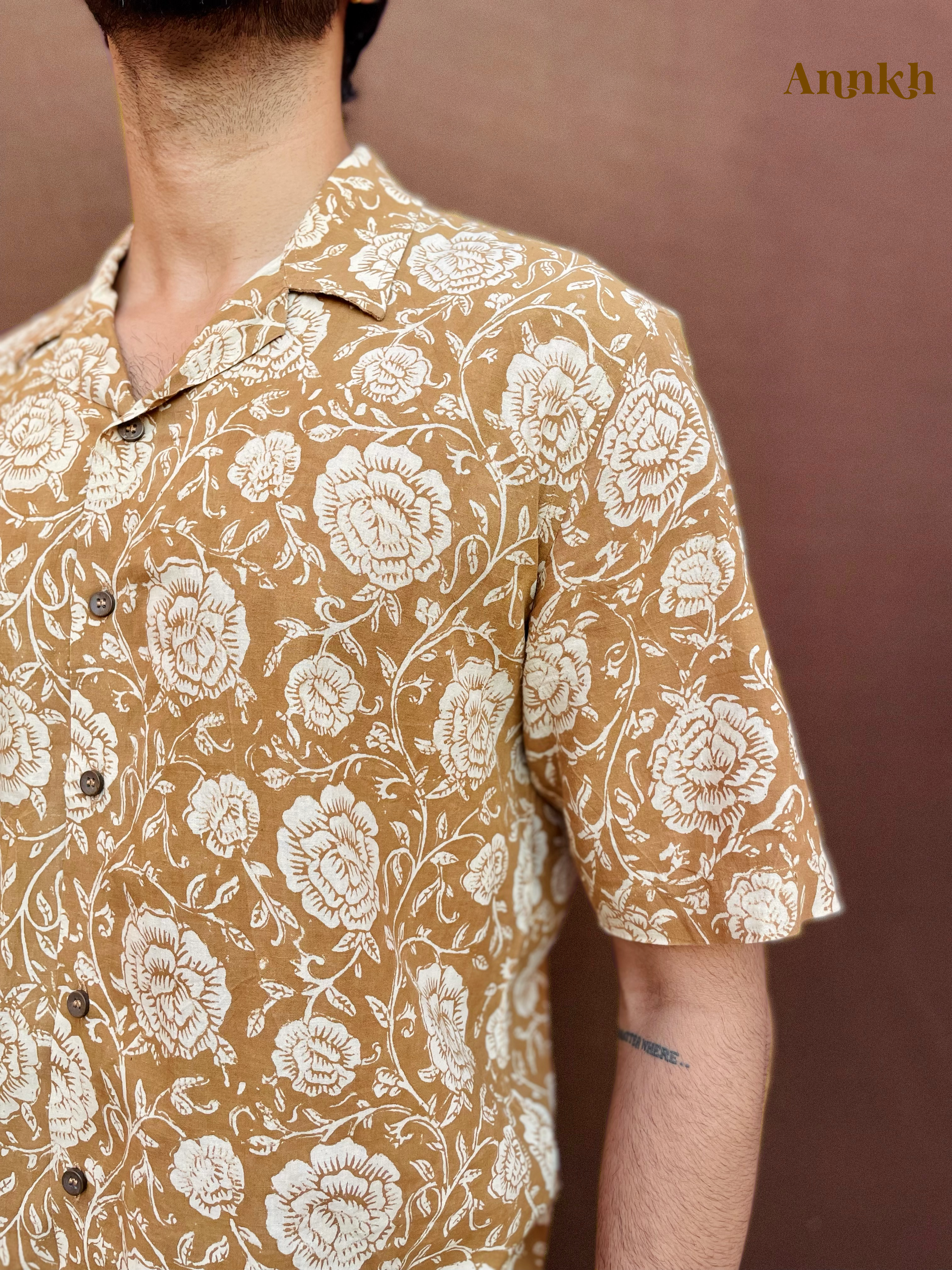 Mustard yellow floral shirt - Image 2